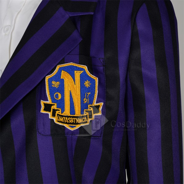 The Addams Family Wednesday Enid Sinclair School Uniform Suit Blue Dress Cosplay Costume