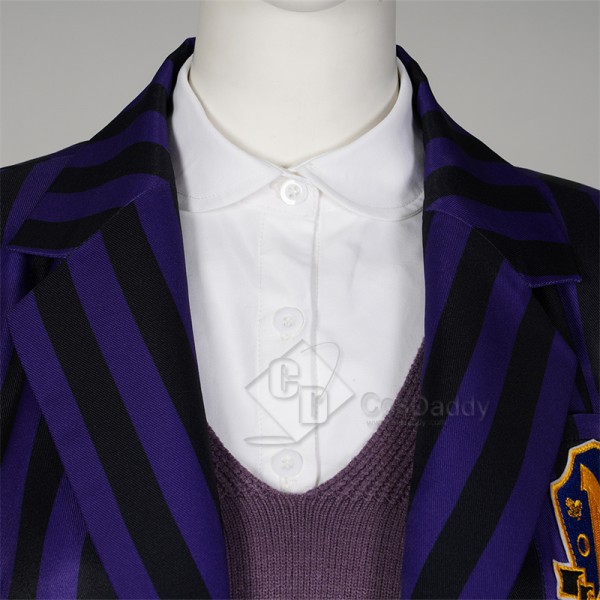 The Addams Family Wednesday Enid Sinclair School Uniform Suit Blue Dress Cosplay Costume