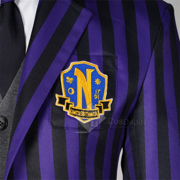 The Addams Family Wednesday Nevermore Academy School Uniform Purple Suit Cosplay Costumes