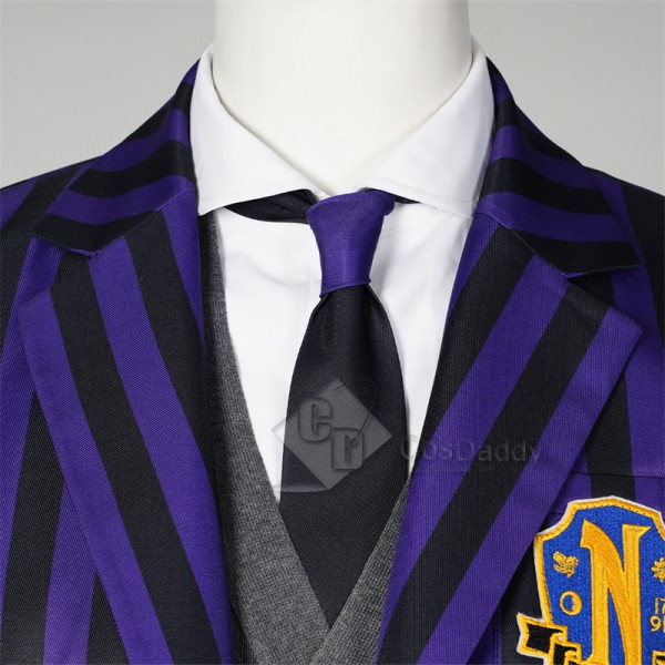 The Addams Family Wednesday Nevermore Academy School Uniform Purple Suit Cosplay Costumes