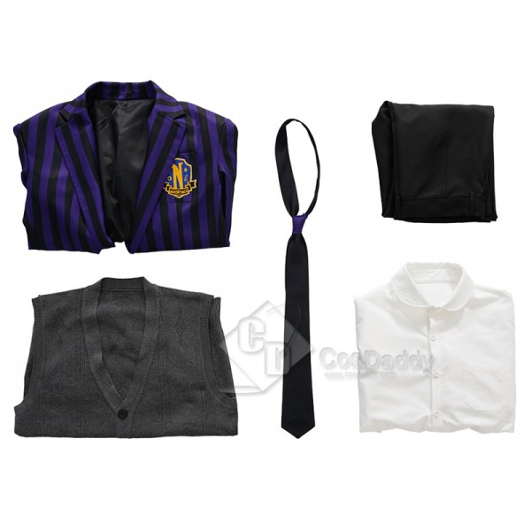 The Addams Family Wednesday Nevermore Academy School Uniform Purple Suit Cosplay Costumes