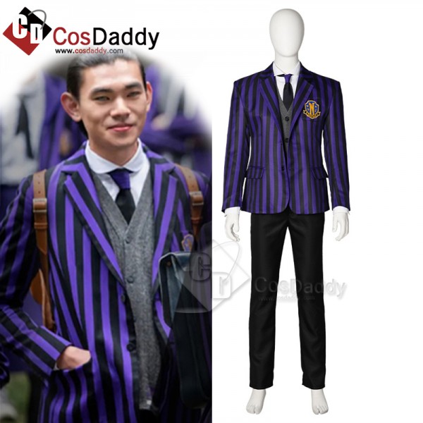 The Addams Family Wednesday Nevermore Academy School Uniform Purple Suit Cosplay Costumes