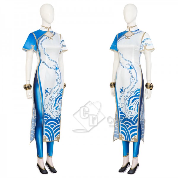 Street Fighter 6 Chun Li Cosplay Costume Qipao Halloween Party Suit Printed Version