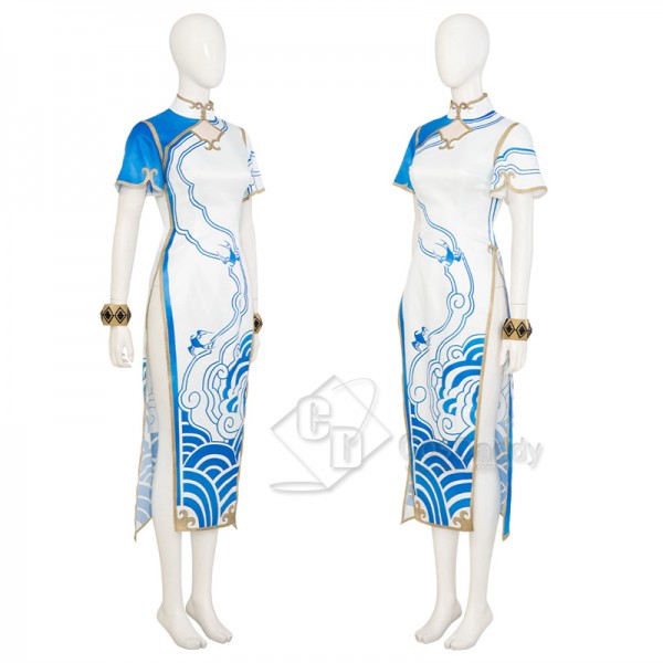 Street Fighter 6 Chun Li Cosplay Costume Qipao Halloween Party Suit Printed Version