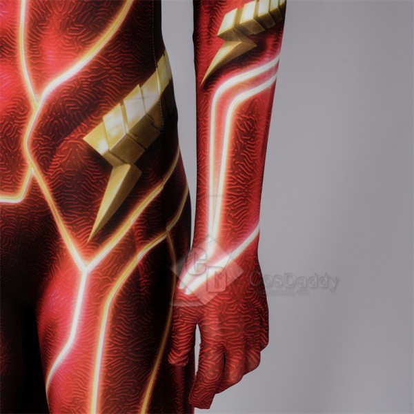 2023 Movie The Flash Red Flash Barry Allen Cosplay Costume Jumpsuit