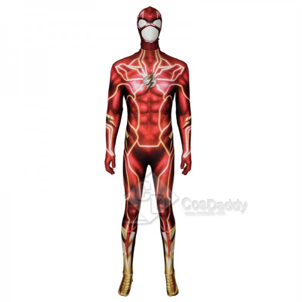 2023 Movie The Flash Red Flash Barry Allen Cosplay Costume Jumpsuit