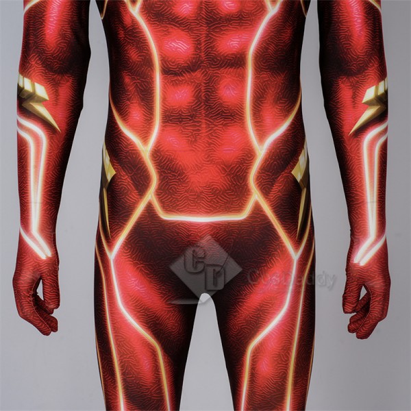 2023 Movie The Flash Red Flash Barry Allen Cosplay Costume Jumpsuit