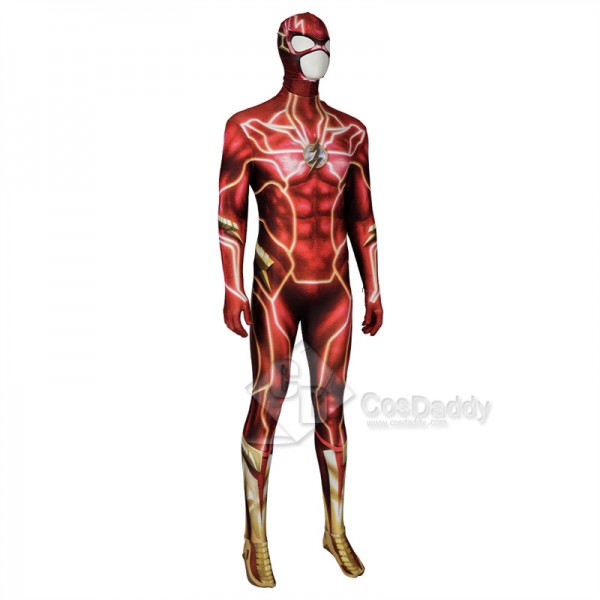 2023 Movie The Flash Red Flash Barry Allen Cosplay Costume Jumpsuit