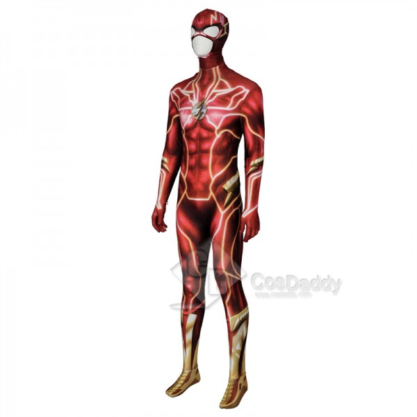 2023 Movie The Flash Red Flash Barry Allen Cosplay Costume Jumpsuit