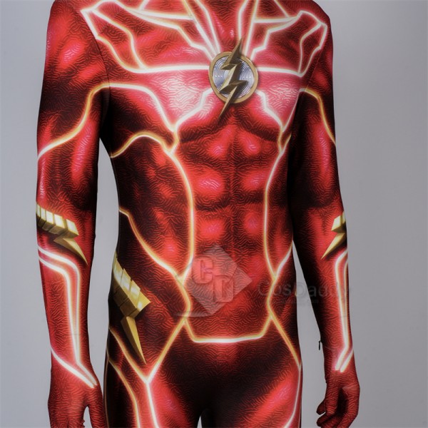 2023 Movie The Flash Red Flash Barry Allen Cosplay Costume Jumpsuit