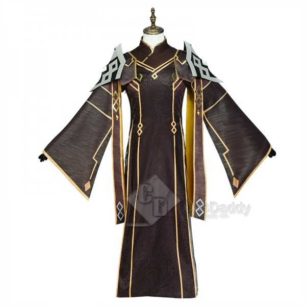 Genshin Impact God of Contracts Rex Lapis Morax Zhongli Cosplay Costume Cape Suit