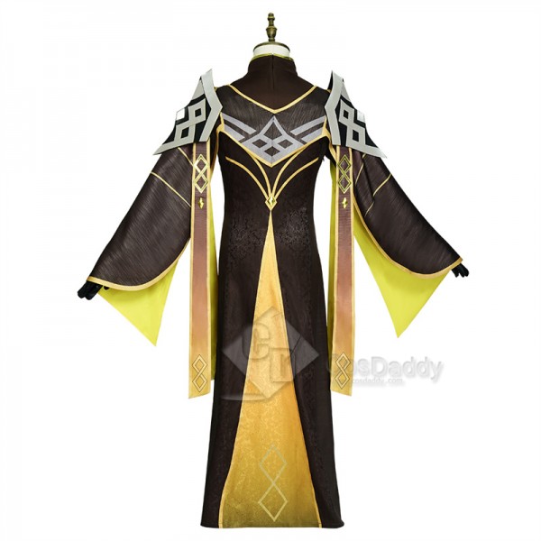 Genshin Impact God of Contracts Rex Lapis Morax Zhongli Cosplay Costume Cape Suit