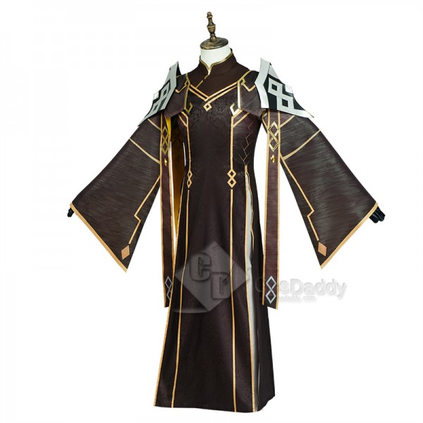 Genshin Impact God of Contracts Rex Lapis Morax Zhongli Cosplay Costume Cape Suit