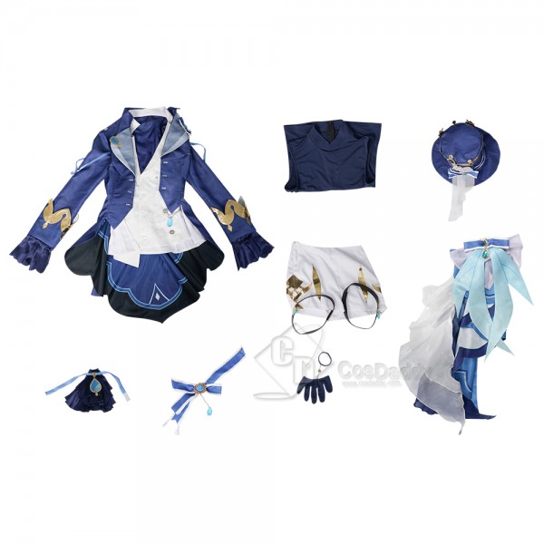 Genshin Impact Fontaine Hydro Archon Focalors Sexy Cosplay Costume Halloween Carnival Suit