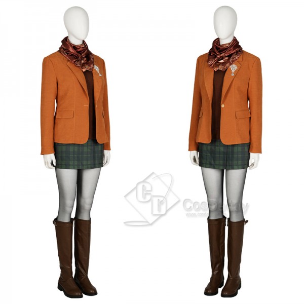 Game Resident Evil 4 Remake Ashley Graham Coat Skirt Cosplay Costume Halloween Outfit