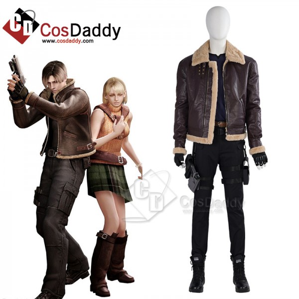 Game Resident Evil 4 Remake Leon Scott Kennedy Cosplay Costume Halloween Party Suit