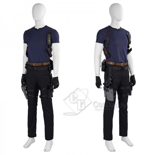 Game Resident Evil 4 Remake Leon Scott Kennedy Cosplay Costume Halloween Party Suit