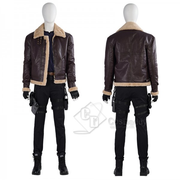 Game Resident Evil 4 Remake Leon Scott Kennedy Cosplay Costume Halloween Party Suit