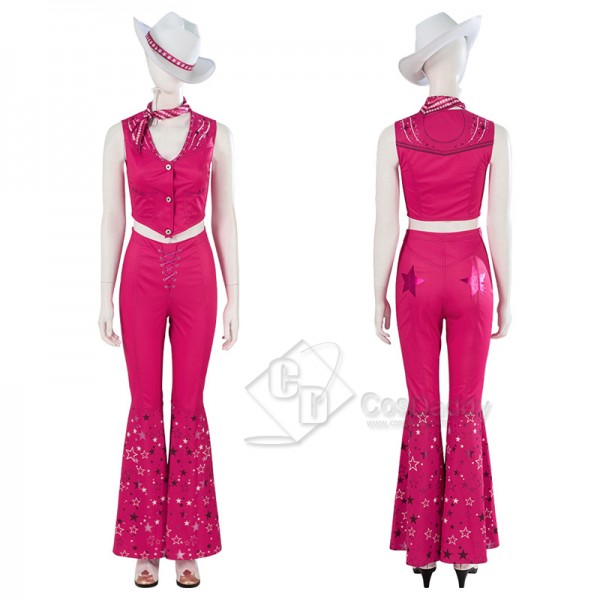 2023 Barbie Movie Cowgirl Barbie Margot Robbie Cosplay Costume Hat Boots Halloween Outfit