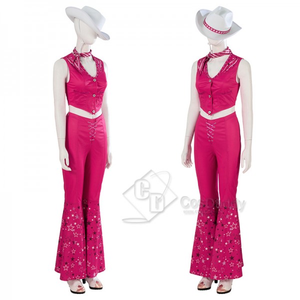 2023 Barbie Movie Cowgirl Barbie Margot Robbie Cosplay Costume Hat Boots Halloween Outfit