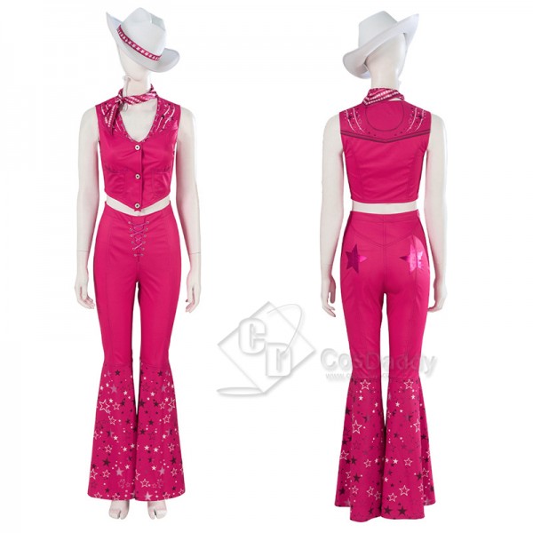 2023 Barbie Movie Cowgirl Barbie Margot Robbie Cosplay Costume Hat Boots Halloween Outfit