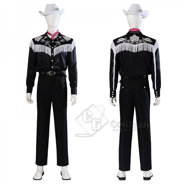 2023 Barbie Movie Ken Ryan Gosling Cowboy Cosplay Costume Hat Outfit Halloween Suit