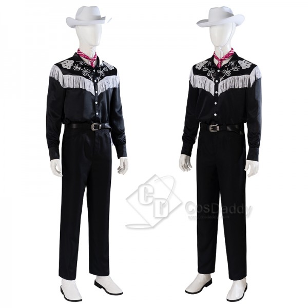 2023 Barbie Movie Ken Ryan Gosling Cowboy Cosplay Costume Hat Outfit Halloween Suit