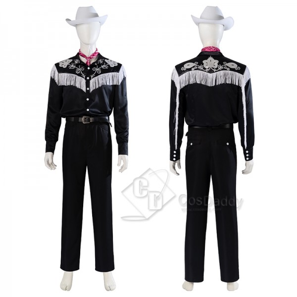 2023 Barbie Movie Ken Ryan Gosling Cowboy Cosplay Costume Hat Outfit Halloween Suit