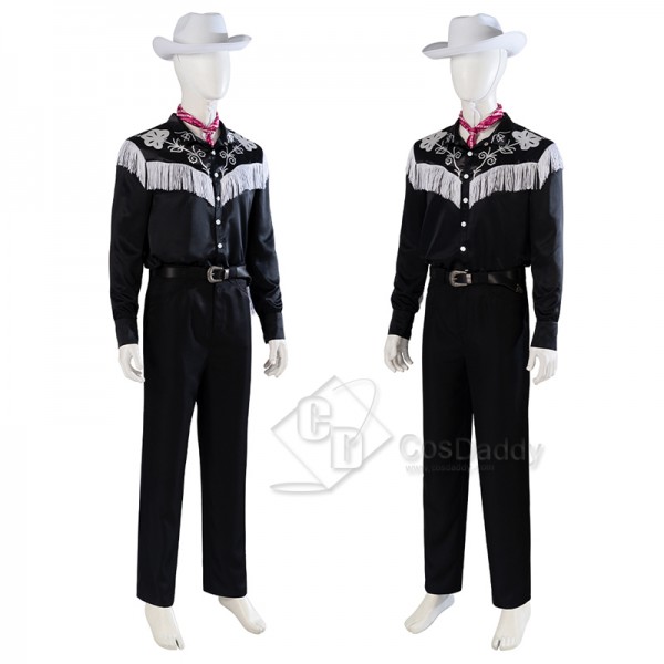 2023 Barbie Movie Ken Ryan Gosling Cowboy Cosplay Costume Hat Outfit Halloween Suit