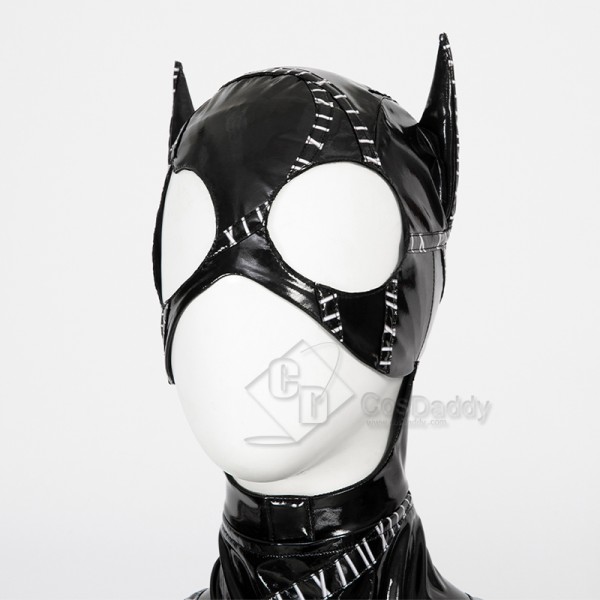 Batman Returns 1992 Michelle Pfeffer Catwoman Leather Bodysuit Cosplay Costume Halloween Party Suit