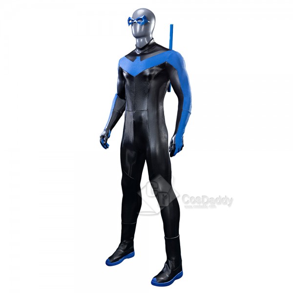 Cosdaddy Dick Grayson Nightwing Cosplay Costume Nightwing Leather Jumpsuit