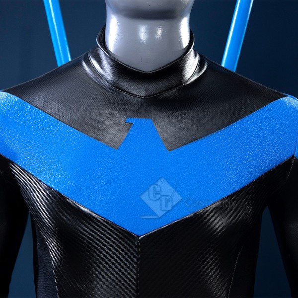 Cosdaddy Dick Grayson Nightwing Cosplay Costume Nightwing Leather Jumpsuit