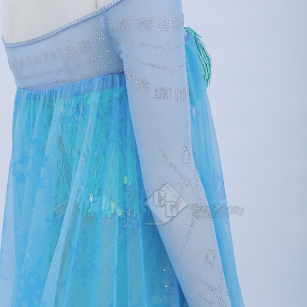 Cosdaddy Disney Frozen 2 Elsa Cosplay Costume Blue Dress Halloween Suit 