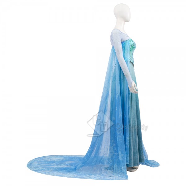 Cosdaddy Disney Frozen 2 Elsa Cosplay Costume Blue Dress Halloween Suit 