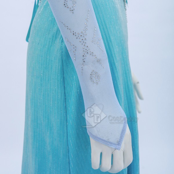 Cosdaddy Disney Frozen 2 Elsa Cosplay Costume Blue Dress Halloween Suit 