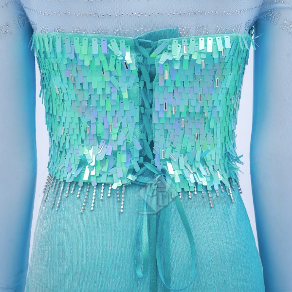 Cosdaddy Disney Frozen 2 Elsa Cosplay Costume Blue Dress Halloween Suit 