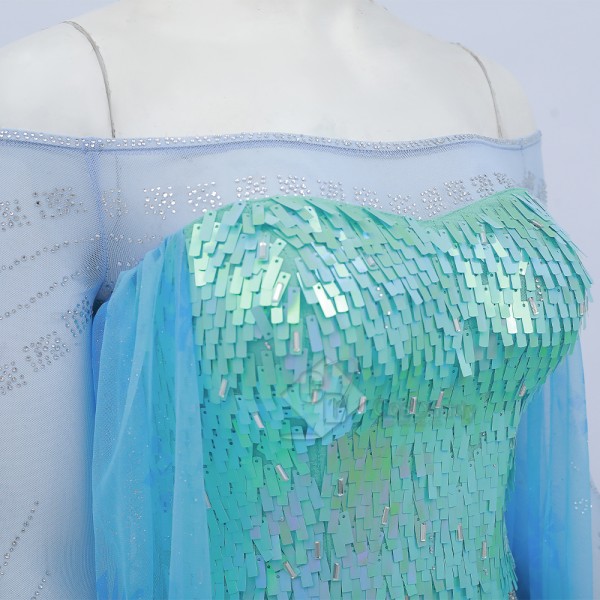 Cosdaddy Disney Frozen 2 Elsa Cosplay Costume Blue Dress Halloween Suit 