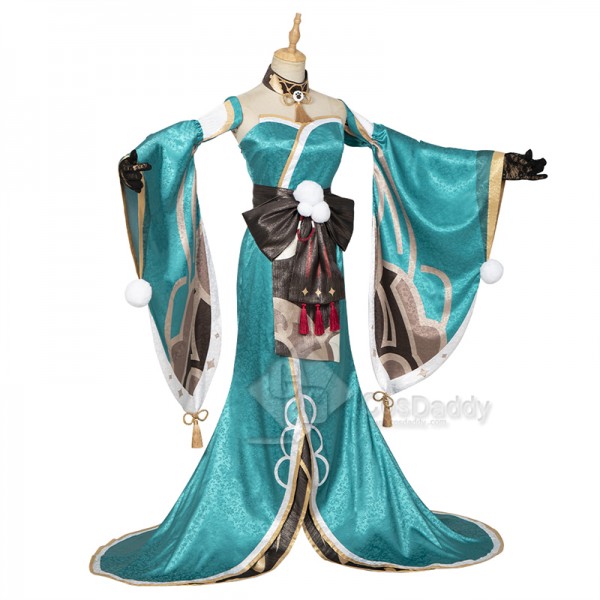 Game Genshin Impact Ms. Hina Gorou Female Cosplay Costume Sexy Kimono With Ear