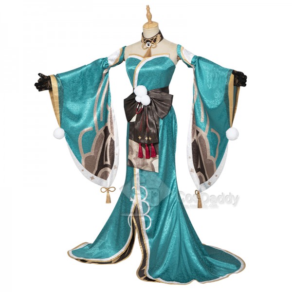 Game Genshin Impact Ms. Hina Gorou Female Cosplay Costume Sexy Kimono With Ear