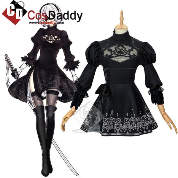 Nier Automata 2B Cosplay Costumes Black Dress YoRH...