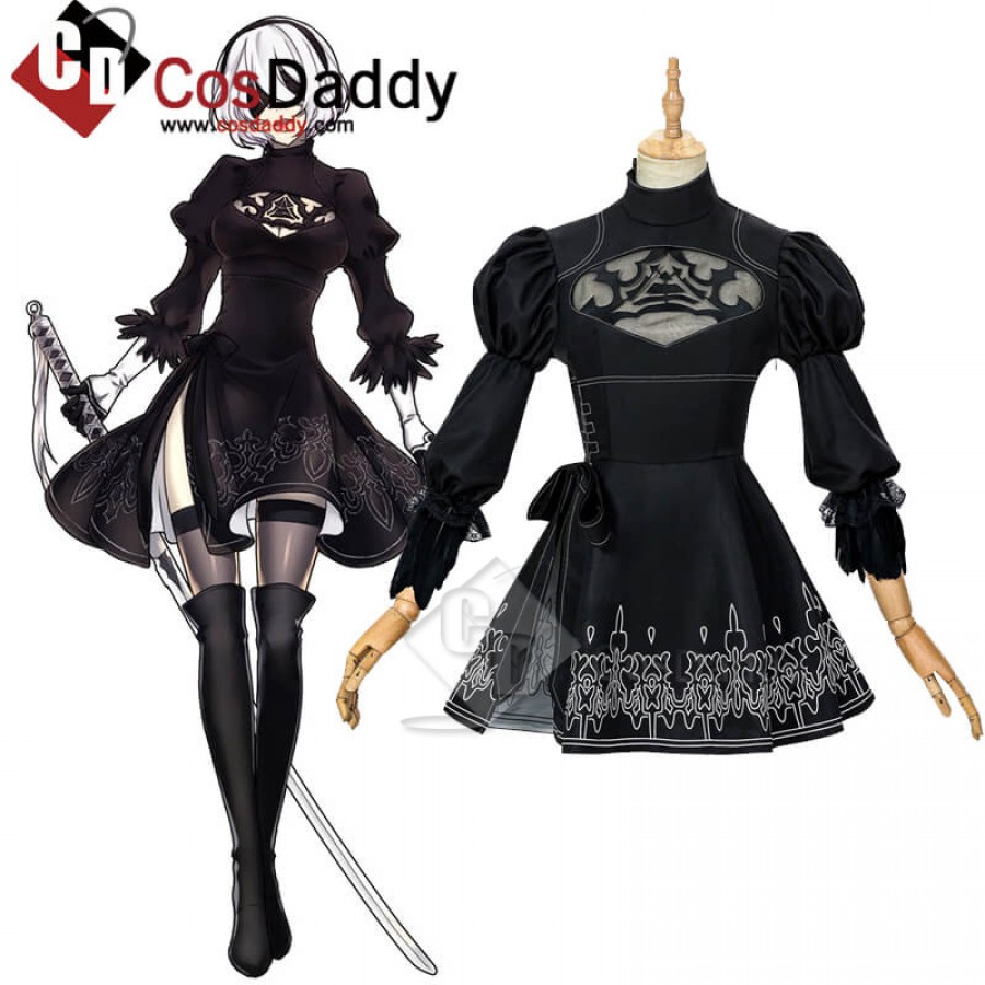 NieR:Automata 2B YoRHa NO.2 Type B Black Dress Cosplay Costume Customized 