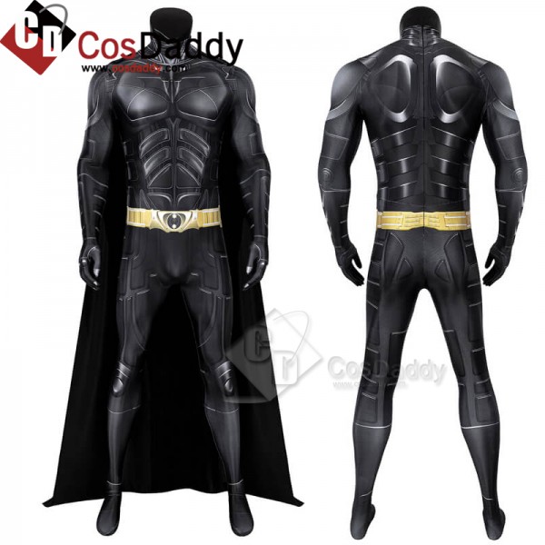 The Dark Knight Rises Suit Batman Bruce Wayne Costumes Jumpsuit Cosplay Outfit Adults