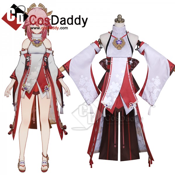 Genshin Impact Miss Fox Yae Miko Cosplay Costume G...