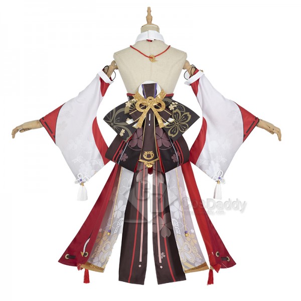 Genshin Impact Miss Fox Yae Miko Cosplay Costume Girls Christmas Pink Dress Halloween Outfit