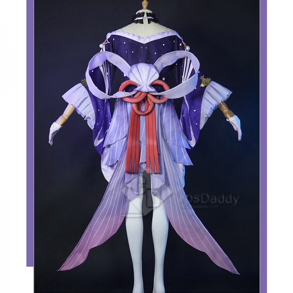 Genshin Impact New Star Sangonomiya Kokomi Cosplay Costume Christmas Purple Dress With Shoes