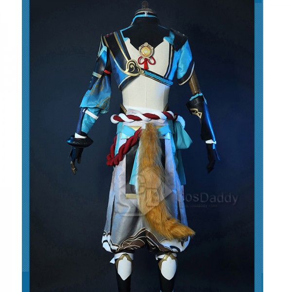 Genshin Impact Defiance Gorou Cosplay Costume Handsome Combat Unisex Suit With Ear Tail