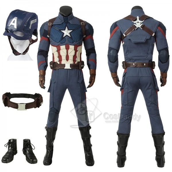 Avengers 4 Civil War Captain America Steve Rogers Cosplay Costume Superhero Battle Suit