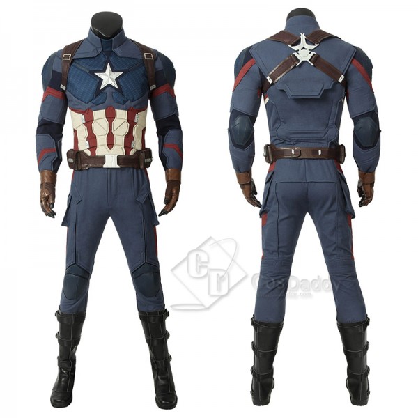 Avengers 4 Civil War Captain America Steve Rogers Cosplay Costume Superhero Battle Suit