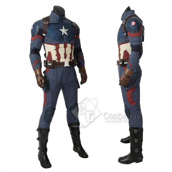 Avengers 4 Civil War Captain America Steve Rogers Cosplay Costume Superhero Battle Suit