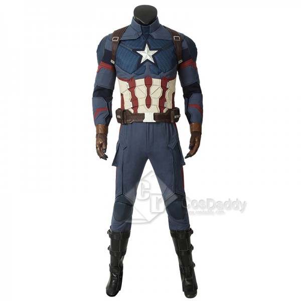 Avengers 4 Civil War Captain America Steve Rogers Cosplay Costume Superhero Battle Suit